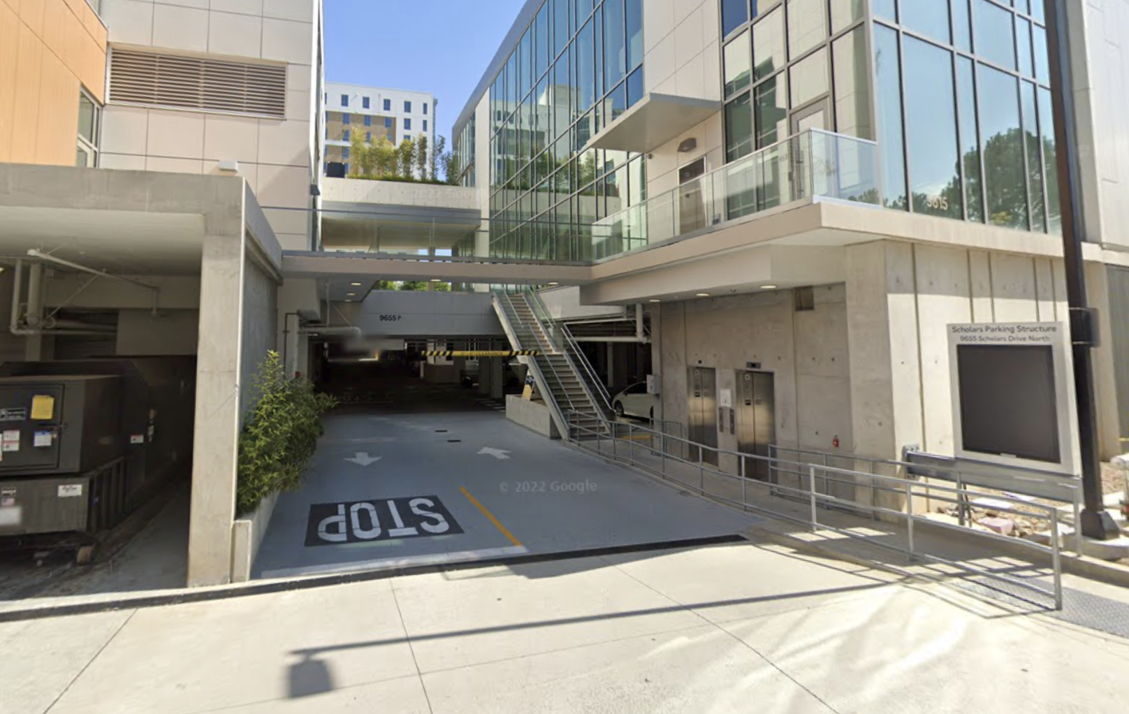 Scholars parking garage entrance